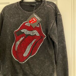 NWT Rolling Stones Women’s Medium Rhinestone Sweatshirt.